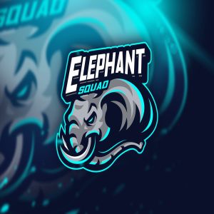 球队团队形象Logo模板 Elephant Squad – Mascot & Esport logo