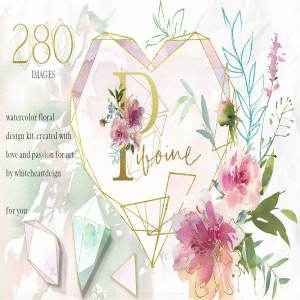 水彩画设计工具包[3.18GB] Pivoine – Watercolor Design Kit