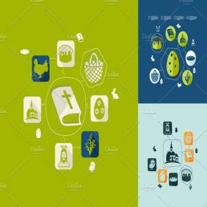 9款复活节主题信息图标设计素材 9 easter flat infographic.