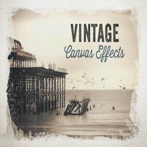 复古油画布背景水彩遮罩效果PS图层样式 Vintage Canvas Effects Volume 1