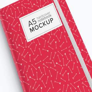 A5精装笔记本/记事本外观设计样机模板01 A5 Hardcover Notebook Mockup 01插图3