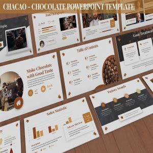 巧克力甜食美食主题PPT幻灯片模板下载 Chocao – Chocolate Powerpoint Template