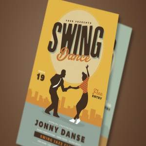 复古情怀舞会派对传单模板 Retro Swing Dance Party Flyer