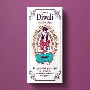 印度排灯节活动海报传单设计模板v4 Diwali Flyer Template