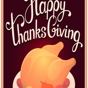 感恩节金色烤火鸡矢量图形设计素材 Thanksgiving golden roasted turkey插图1