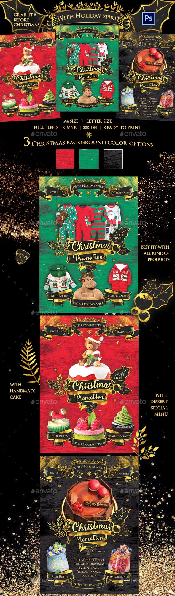 圣诞节促销海报传单模板 Christmas Promotion Flyer Template [psd]