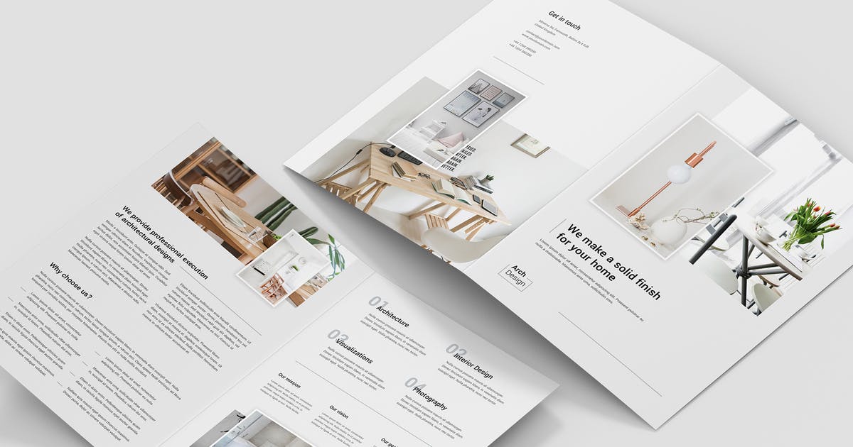 简约室内设计建筑作品集杂志画册模板