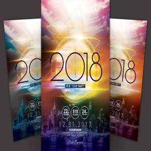 新年跨年年会活动海报传单模板 New Year Party Flyer Template