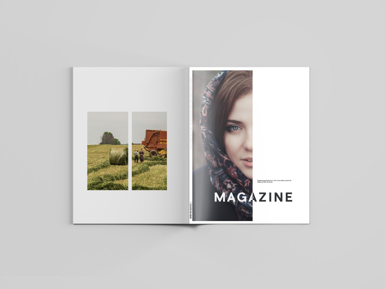 信纸尺寸标准杂志版式设计预览样机 Letter Size Magazine Mockup