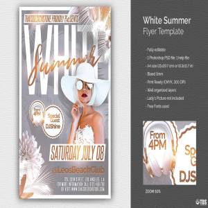 白色夏天主题活动传单PSD模板 White Summer Flyer PSD