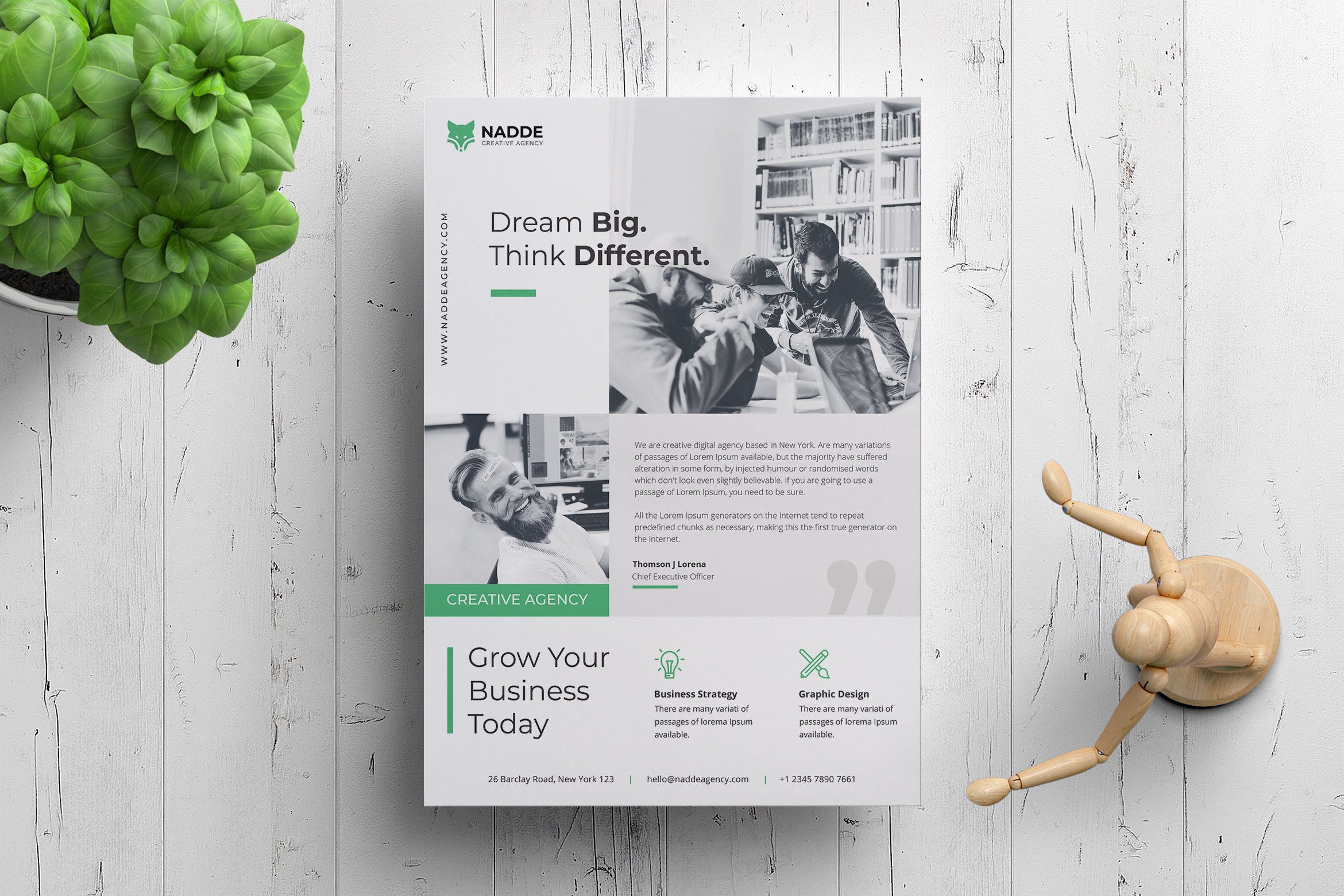 优雅简约企业宣传海报传单设计PSD模板 Corporate Flyer