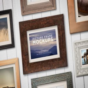古典实木相框样机模板v2 Picture Frame Mockups Volume 2