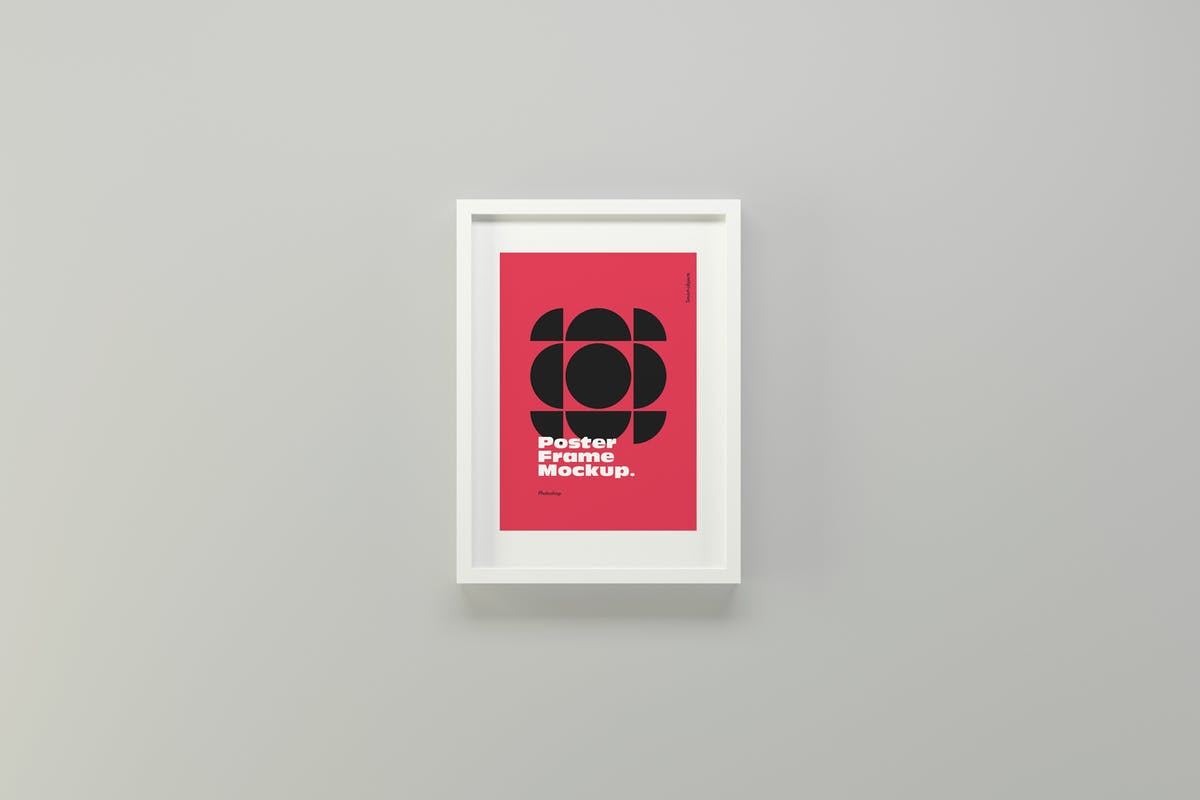 海报/照片简约白色框架样机模板 Poster Frame Mockups