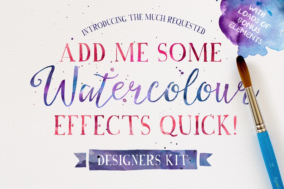 60款水彩效果图层样式 Add me some Watercolour Quick!