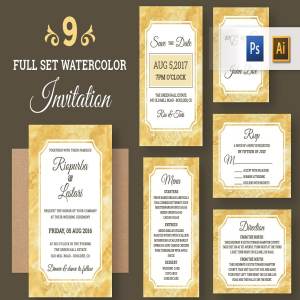 实用的金色大理石质感纹理名片卡片邀请函设计模板大集合