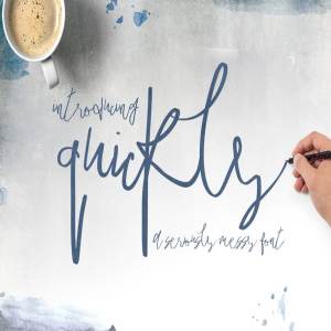 手字草书签名样式脚本字体  Quickly Script Font Typeface