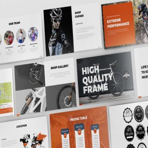 自行车品牌宣传PPT幻灯片设计模板 Bicycle Powerpoint Presentation Template