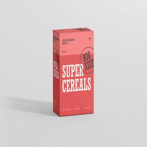 营养谷物食品包装大尺寸盒子样机 Cereals Box Mockup – Big Size