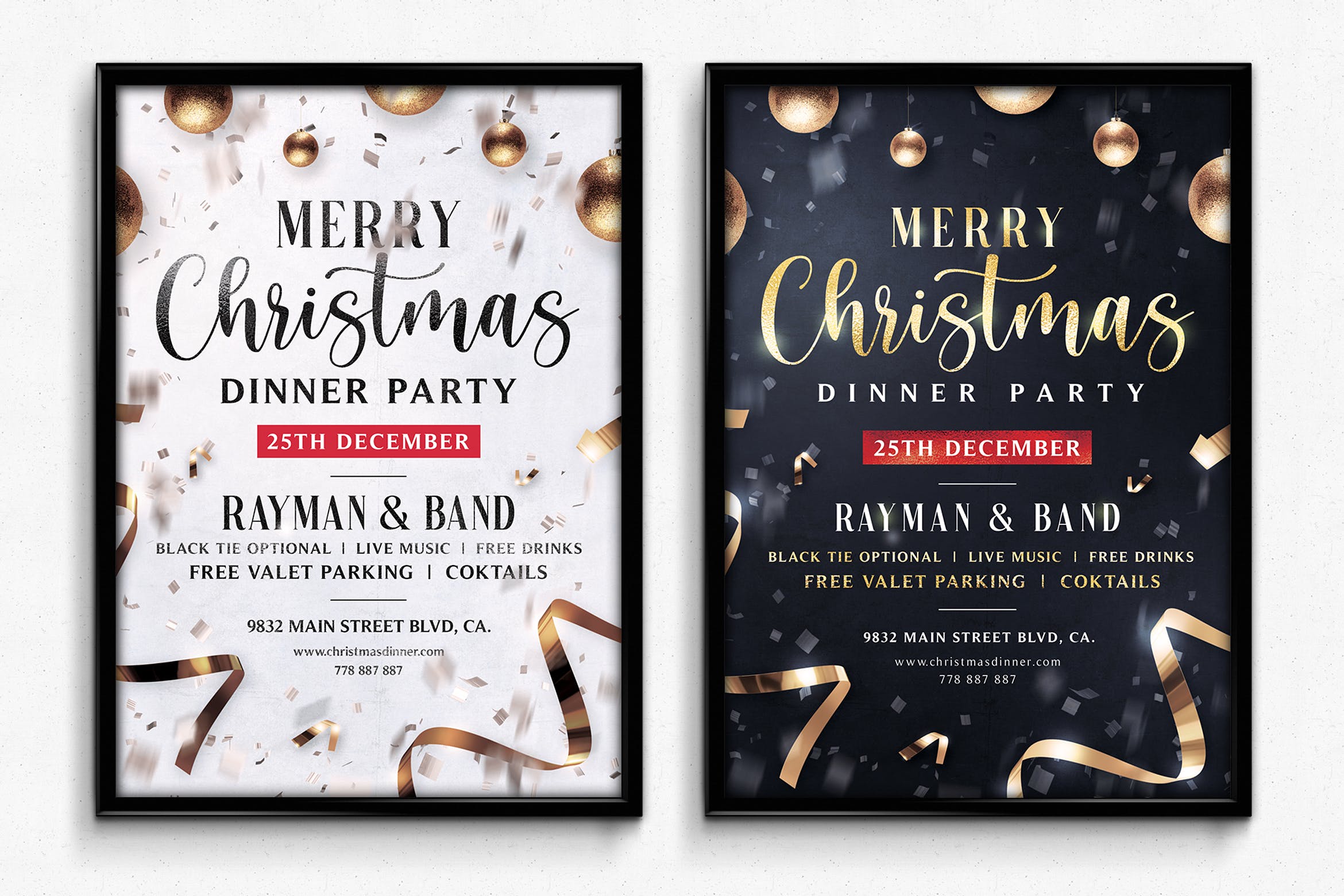 圣诞节庆祝主题海报传单设计模板v4 Christmas Flyer Template Vol.4