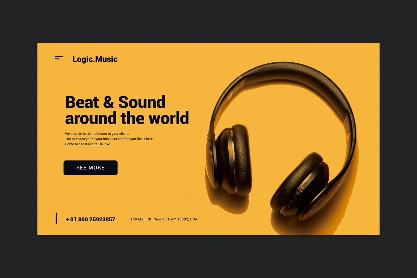 耳机品牌网站着陆页设计模板 Beat & Sound – Landing Page