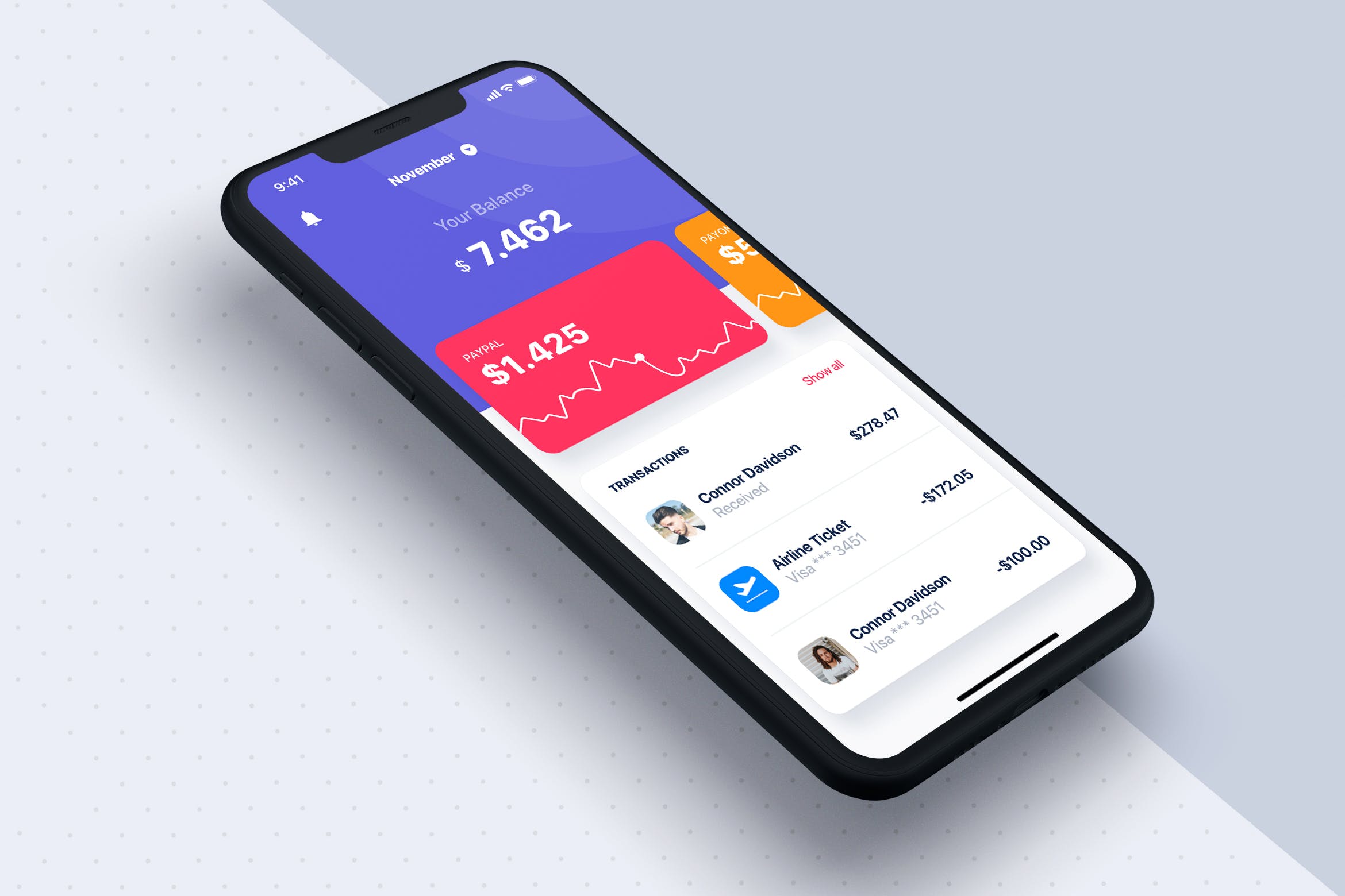 数据分析统计APP应用用户界面设计模板 Data Analysis Statistics UI mobile App