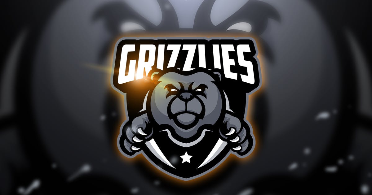 灰熊电子竞技战队队徽Logo模板 Grizzlies – Mascot & Esport Logo
