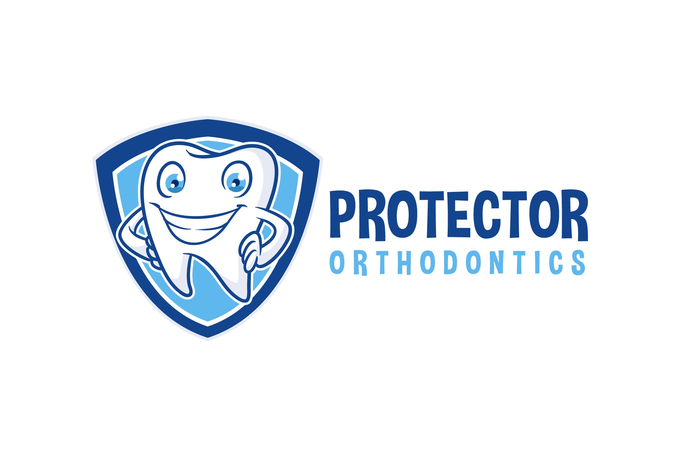 牙齿护理品牌Logo设计模板素材 Tooth Protector – Dental Character Mascot Logo