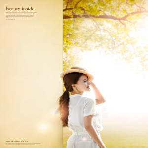 金秋十月美女海报设计模板[PSD]