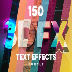 一流设计素材网下午茶：150款3D文字效果的PS图层样式 150 3D Text Effects for Photoshop–2.61 GB