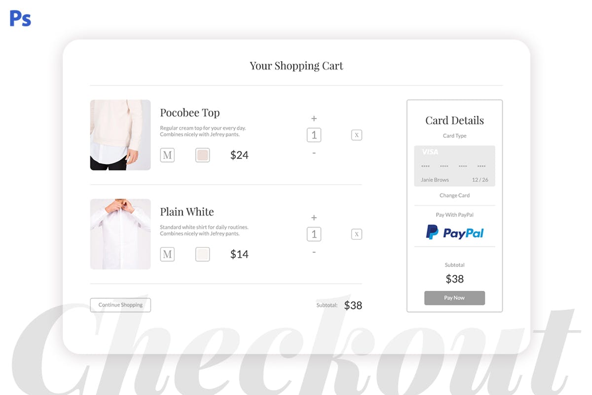 网站支付结算页面设计UI模板 Checkout Page