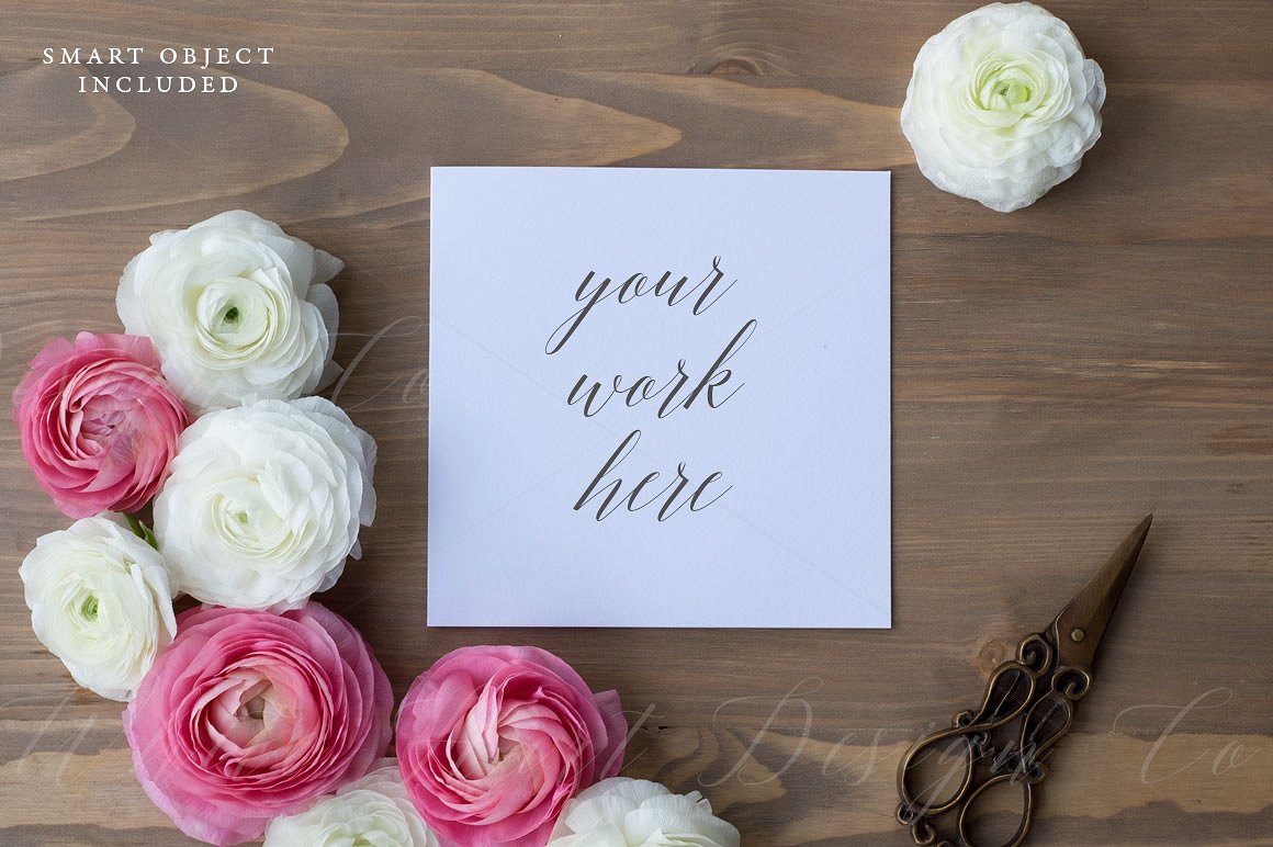 极简方块样式便签便条模板 SALE! Styled square card mockup