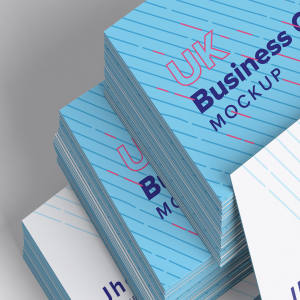 UK尺寸标准企业名片堆叠效果预览样机模板08 UK Business Cards Mockup 08插图1