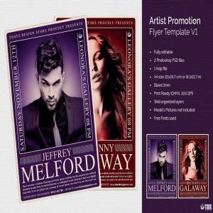 艺术家活动宣传海报传单模板 Artist Promotion Flyer PSD V1