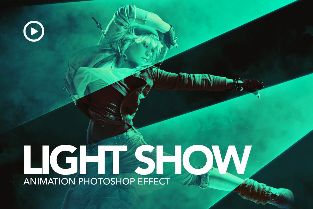 聚光灯光线特效照片效果PS动作 Light Show Animation Photoshop Action