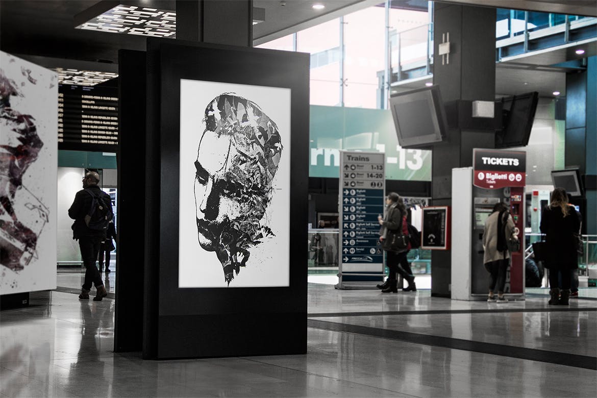 室内广告海报设计展示图样机模板 Adv Flyer Mock-up