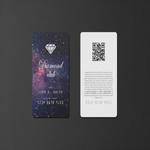 钻石信用卡/折扣卡样机 85×55 Portrait Credit / Discount Card Mockup