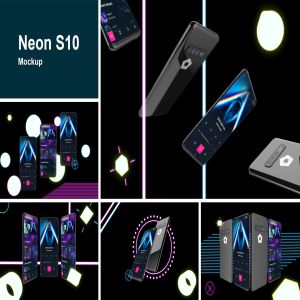 三星智能手机Neon S10全方位UI设计展示样机 Neon S10 mockup插图1