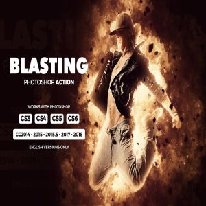 爆破特效照片效果PS动作 Blasting Photoshop Action