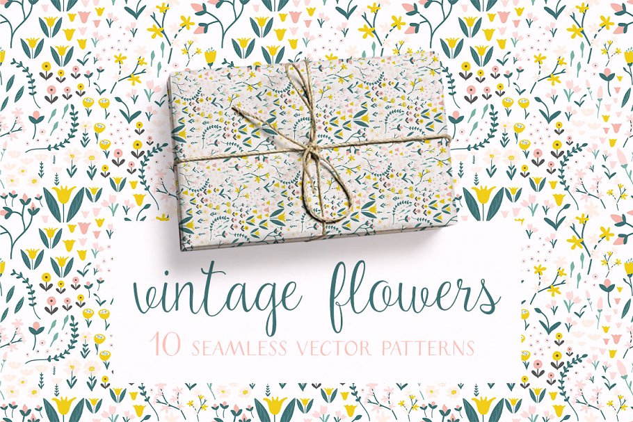 古典花卉图案素材包 Vintage Flowers Pattern Collection