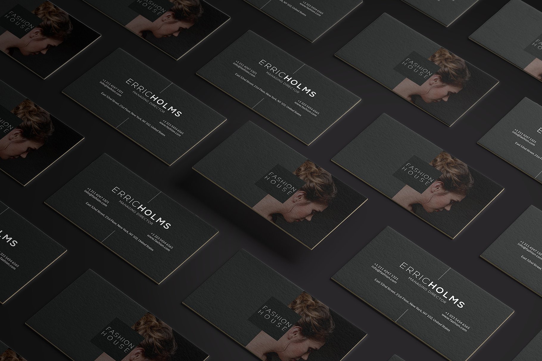 精致的高逼格黑色创意名片模板