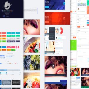 简洁现代扁平风格页面设计元素 Cosmotic Flat UI Kit Elements