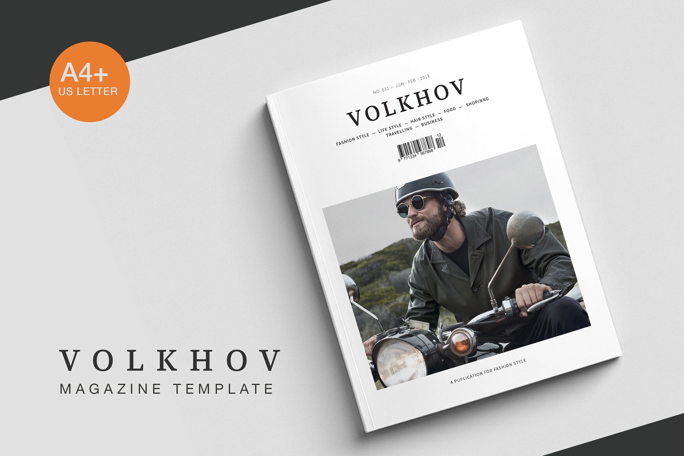 Volkhov Magazine专业、清新、干净的杂志模板下载[indd]