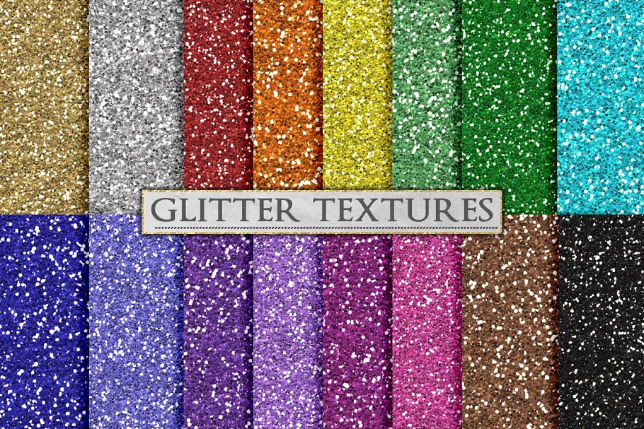 金银闪光纹理 Silver and Gold Glitter Textures