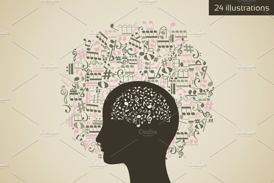 24个抽象头脑风暴插图集 Circle a head