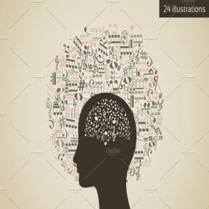 24个抽象头脑风暴插图集 Circle a head