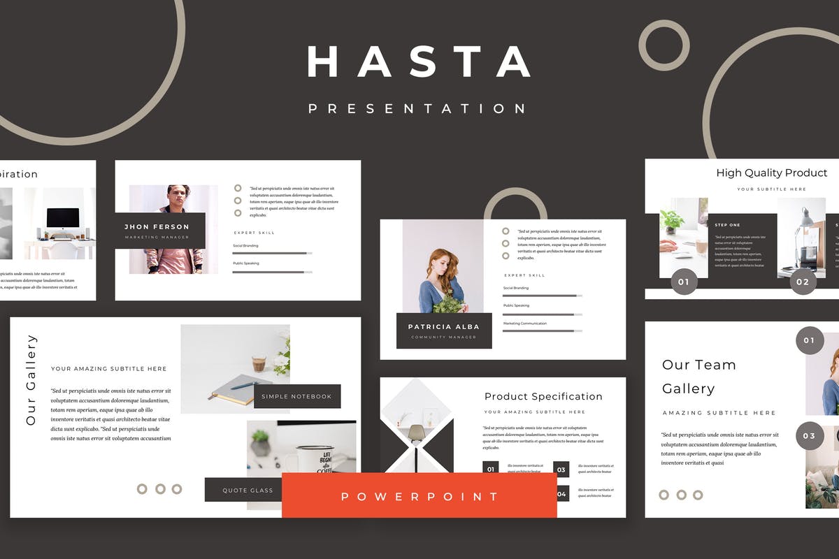 创意互联网产品服务企业宣传PPT幻灯片模板 Hasta Powerpoint Presentation