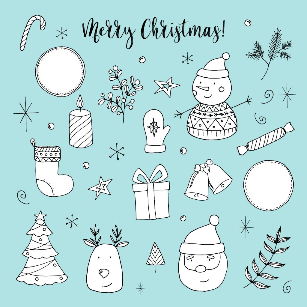 可爱的手绘圣诞节元素 Hand-drawn Christmas Doodles