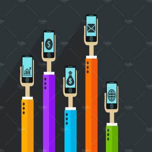 手持手机插画素材 Phone in a hand