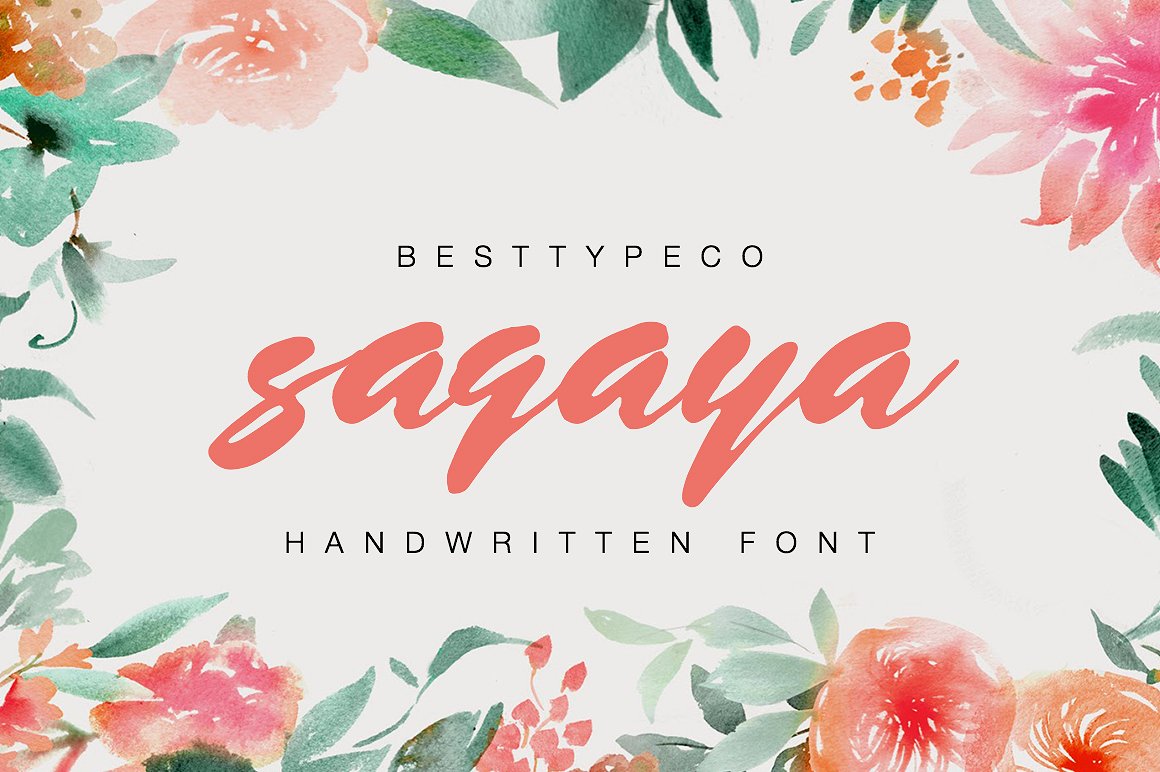 英文手工书法字体下载 Sagaya Font
