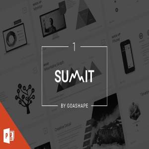 PPT 幻灯片模板（黑白2个版本，5种配色方案） Summit PowerPoint Presentation